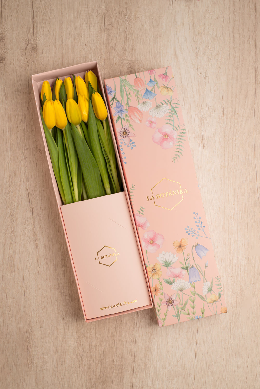Classic Box Mel 10 Tulipanes - Flores Amarillas.