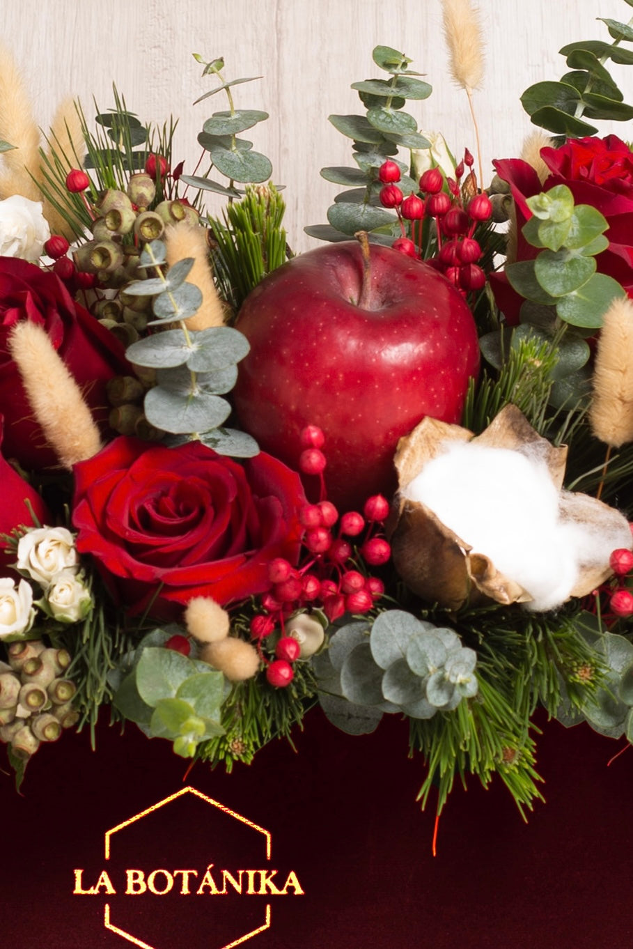 Centro de mesa "Apples" guinda - Navidad