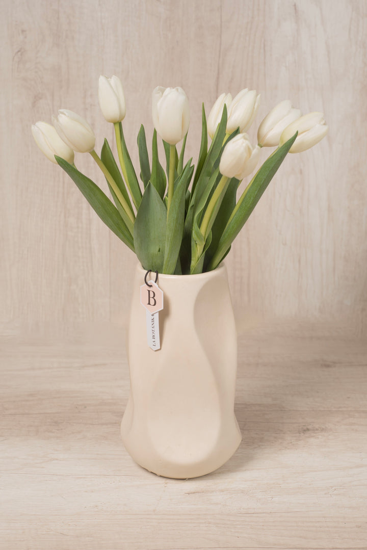 Florero Celine 10 Tulipanes Blancos - sameday