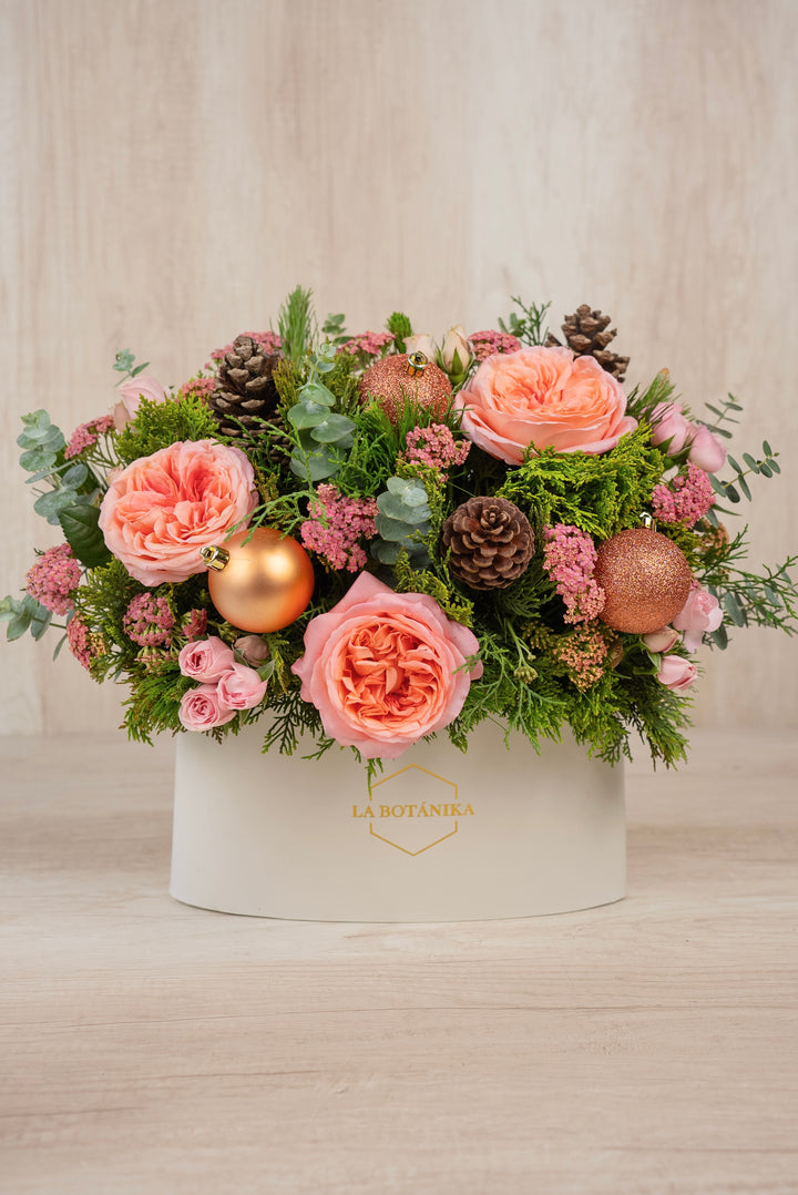 Oval Box Rosas de Jardín - Navidad