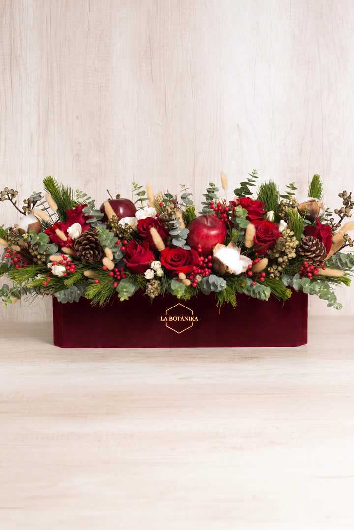 Centro de mesa "Apples" guinda - Navidad