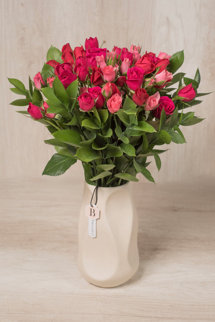 Florero Celine con mini rosas - Sameday
