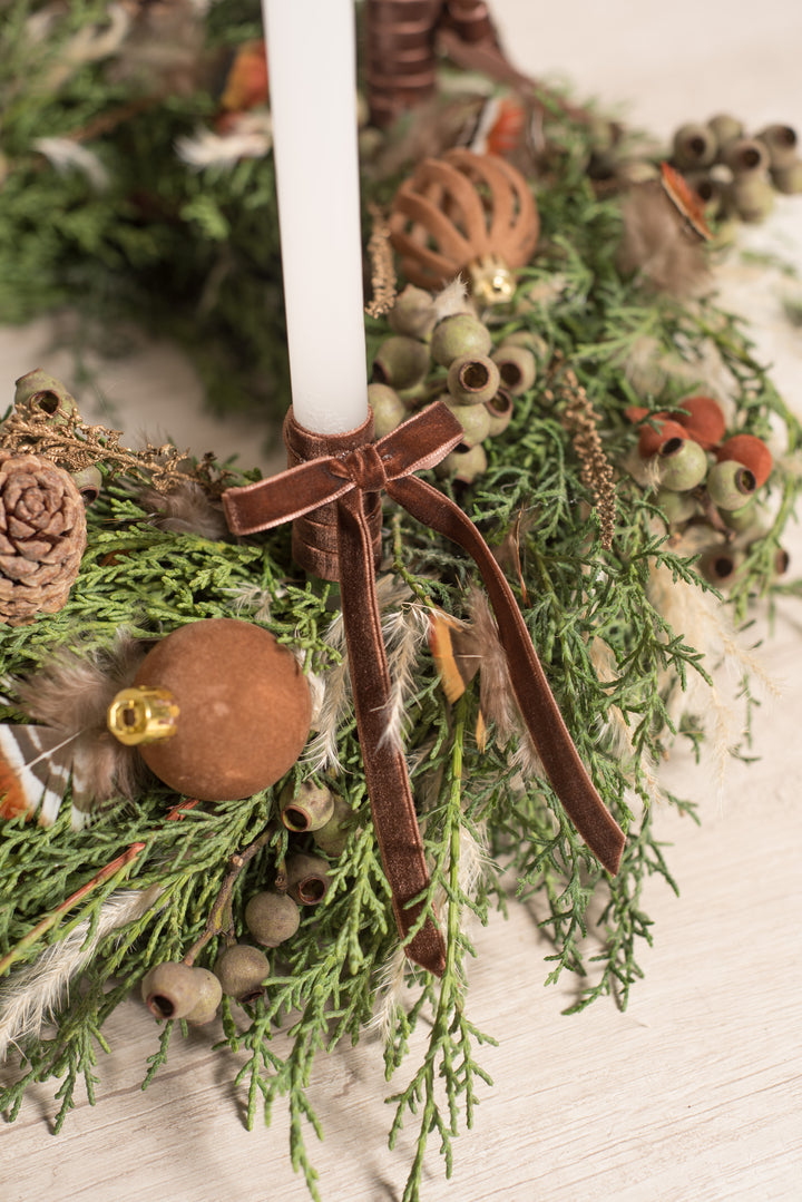 Corona de Adviento "Velvet woods" - Navidad