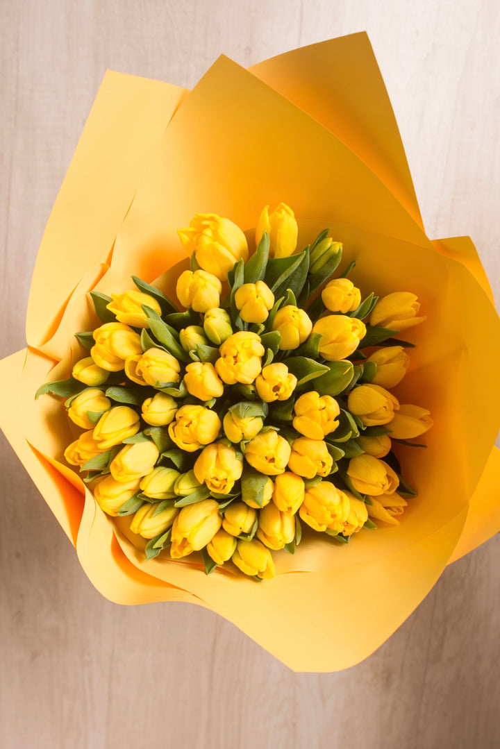 Ramo 50 Tulipanes Amarillos - Flores amarillas