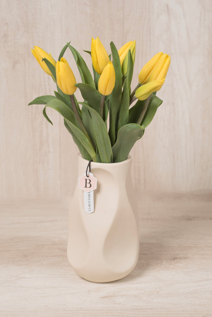 Florero Celine 10 Tulipanes - Flores amarillas
