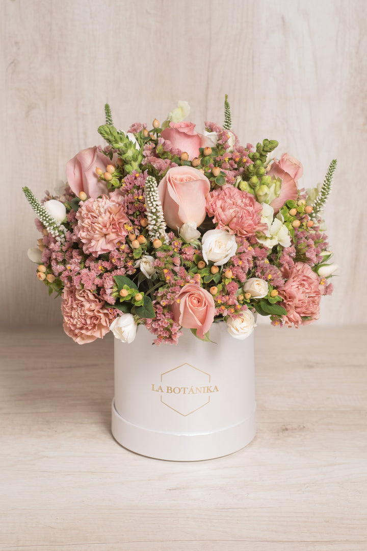 Round box ivory Almudena - sameday