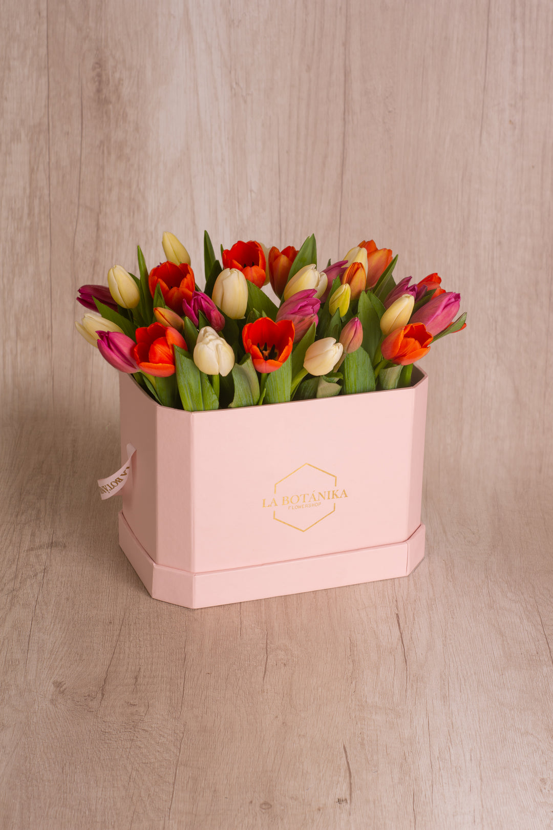 Love Box rosada Mix 30 Tulipanes - Sameday