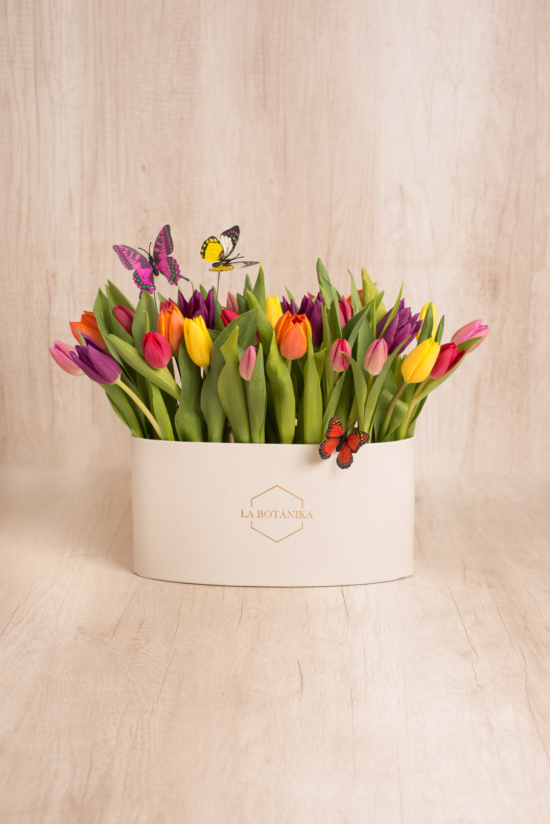 Oval Box Mix 30 tulipanes - sameday